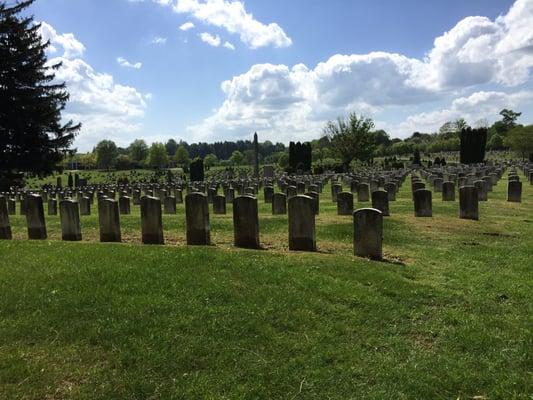 The many headstones.