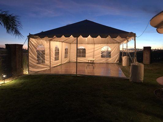 Tent with clear wall