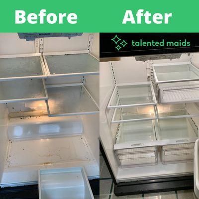 Fridge Cleaning, our teams will leave your kitchen spotless after every visit! Give us a call or book your cleaning online on our website!