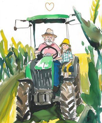 Farmer and tractor