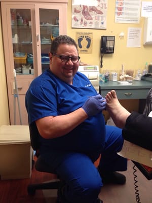 Here is Dr. Delmonte working on a foot