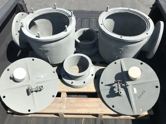 Yacht Sea Strainers:  Sandblasted for recoating