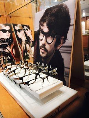 http://www.prada.com/en/eyewear.html Browse eyewear and come into the store to try on.