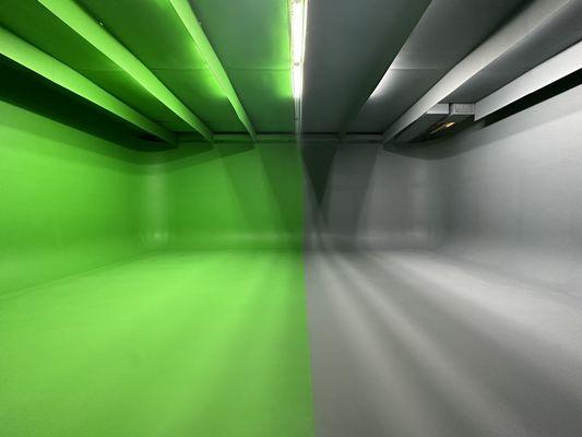 Green and Gray cyclorama space