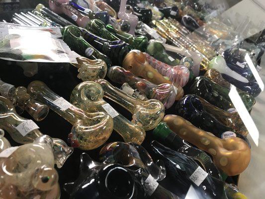 Glass pipes.