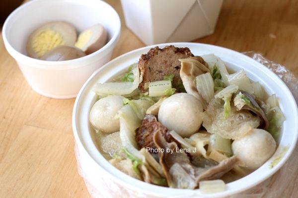 New year dinner casserole 砂鍋年菜 ($17.95) - 1 lion's head meatball, fish balls, tripe and other organ meat, Napa cabbage