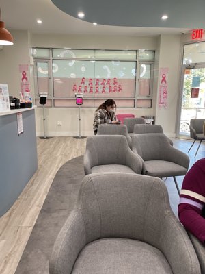 One side of exam room- the seats are comfortable. There is plenty of seating and wide aisles.