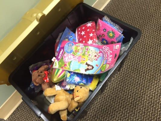 Children get a gift from the treasure box before they leave every visit