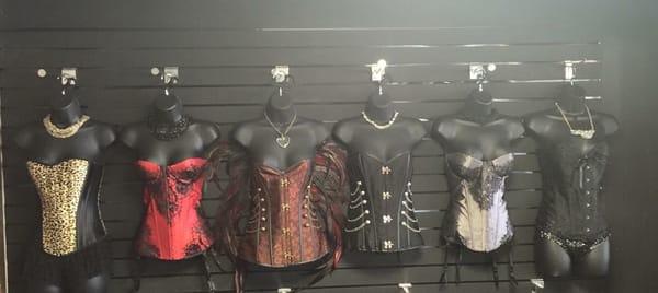 Full line of lingerie including corsets.