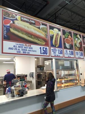 The Costco cafe - including the hot dog and soda combo for $1.50!