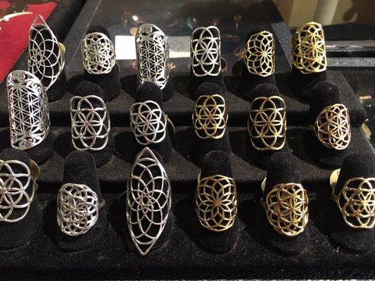 Sacred geometry rings