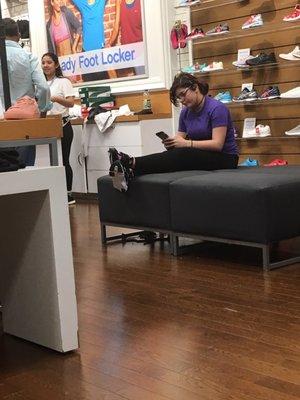 Not acknowledgement, no help? I guess they are just busy texting and laying on the couch right on the center of the store.