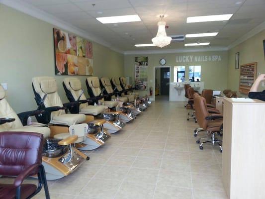 All the pedicure chairs are brand new says both the owners. They must be new models, I've never seen chairs like these before!