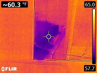 Thermal camera finding a water leak in the roof.