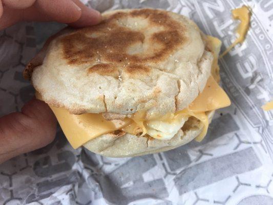 Egg white and cheese on English muffin