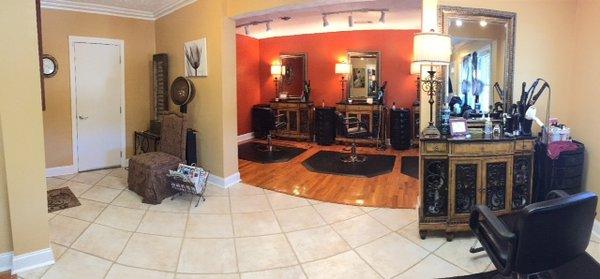 Our salon is bigger on the inside than outside but we keep that relaxing atmosphere.