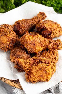 Fried to perfection chicken.