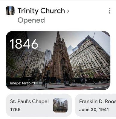 Photo of Trinity Church. NYC.