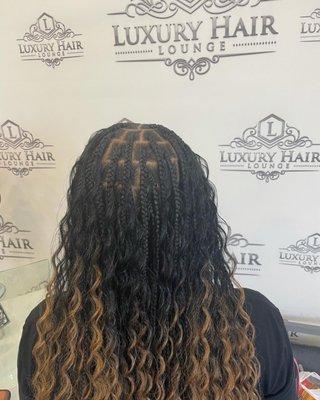 Bohemian knotless braids