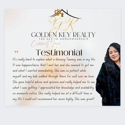 I met this amazing woman and she left a review the very next day on  Google under my business Golden Key Realty!