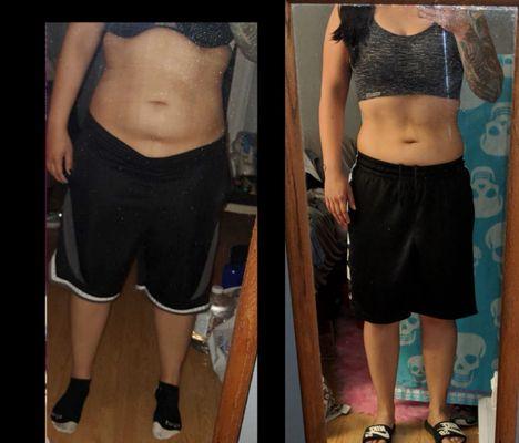 One of our faithful clients, she lost 11lbs in 4 weeks!