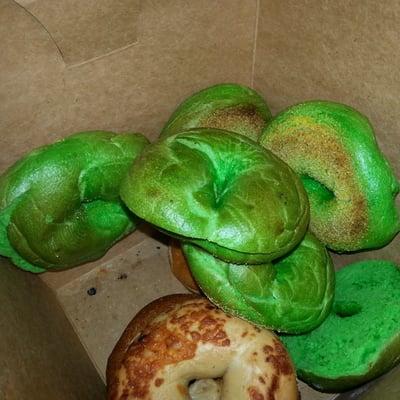 Green bagels for st paddys