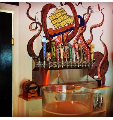 Tasty tentacle art, tastier craft beer on tap!