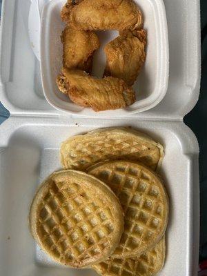 What I actually received. "Chicken and waffles"