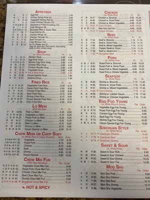 Updated menu