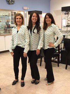 Our Opticians Amelia, Blanca and Yelene.