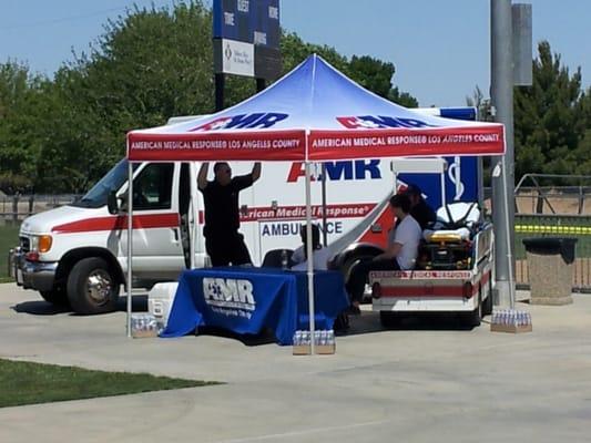 AMR's booth.  Full color sublimation pop canopy from Ventura Graphix