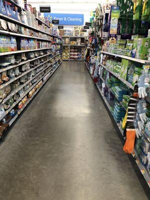 Cleaning supplies and air freshener aisle.