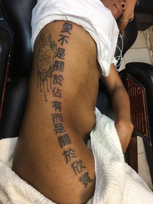 Torso Chinese lettering by Ink