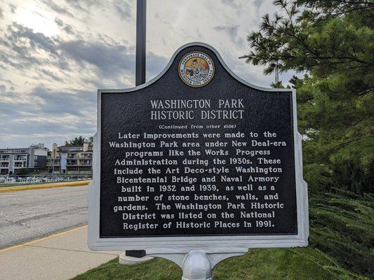 Washington Park Historic District Marker, Michigan City