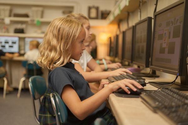 Computer time for Kindergarten students.