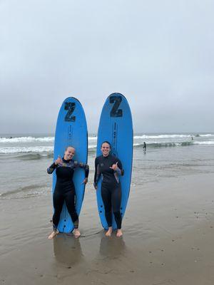 Connecticut's Newest Surfer girls ... "jus 1 lesson and we're hooked " .. great job gals