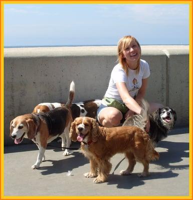 Melissa and her pack, Stasia, Bosley, Sadie and Sinclair