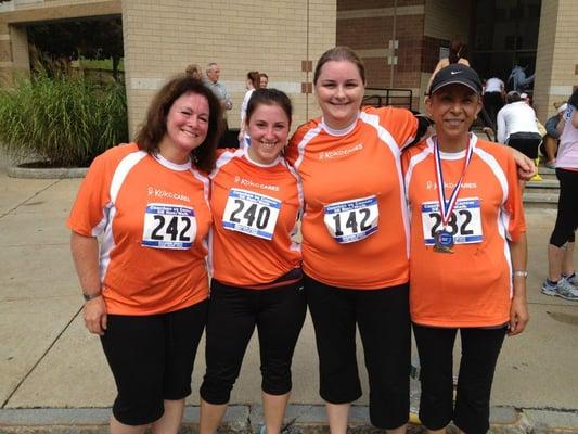 The 4 "First Timers" at the 2012 Coaches vs Cancer 5k at Boston College - impressive work by all. We're so proud of these ladies