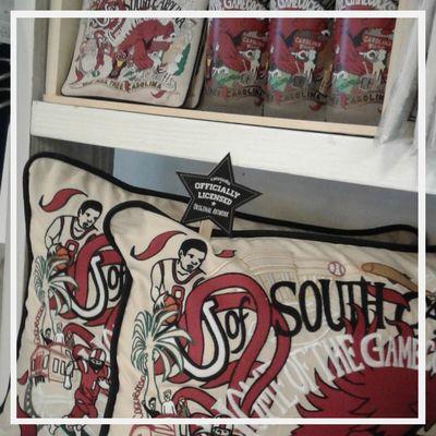 Show your University of South Carolina pride with our embroidered Gamecock Pillows, clutch pouches and frosted glasses!