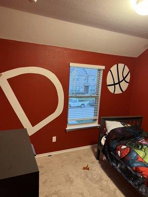 Custom accent wall for kids bedroom