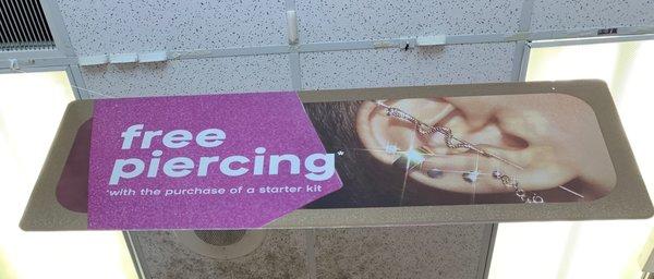 Free Piercing...but what about the mold? Is that extra?