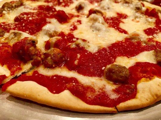 Thin Crust Cheese & Sausage Pizza