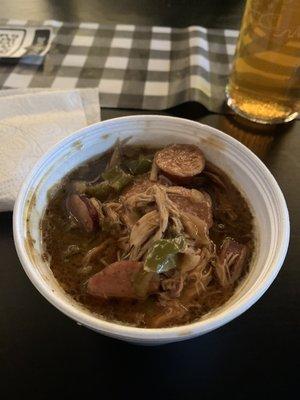 Large gumbo with chicken and andouille sausage