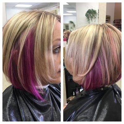 Hair color and cut by Jessie.