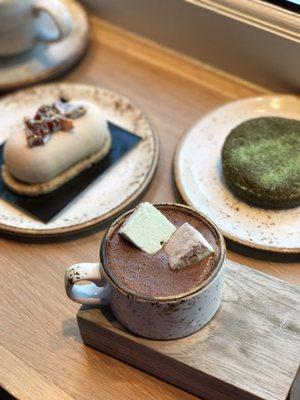 roasted persimmon mini cake, matcha snickerdoodle & sipping chocolate 01.19.17