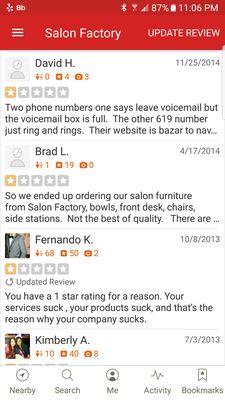 REVIEWS FROM OLD LOCATION