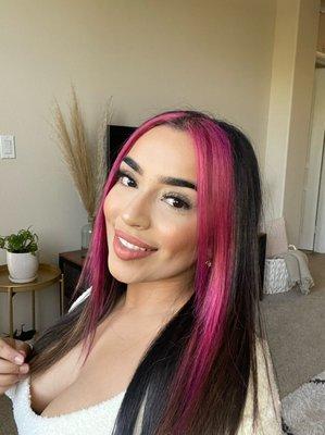 Pink bangs