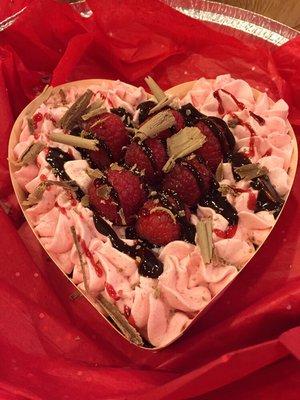 Raspberry Heart Brownie