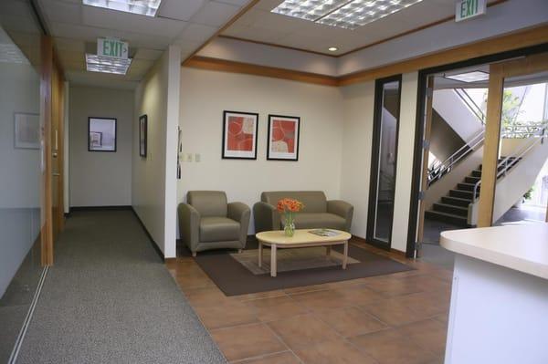 Front desk reception at Office Evolution Denver Tech Center.