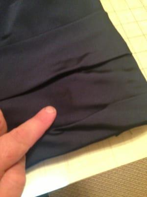 More stains on this 200$ dress. Left it here to be hemmed for three weeks. Plus bad customer service